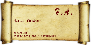 Hati Andor névjegykártya